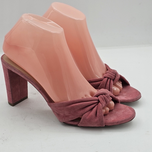 Veronica Beard Women’s Ganita Knot-Front Slides Size 9 Pink Suede Sandals - Picture 13 of 13